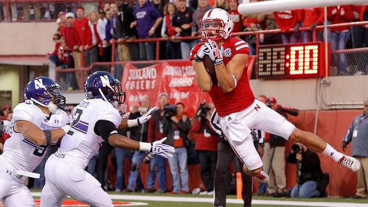Jordan Westerkamp catches a Hail Mary pass in the end zone to beat Northwestern in 2013 Jordan Westerkamp catches a Hail Mary pass in the end zone to beat Northwestern in 2013
