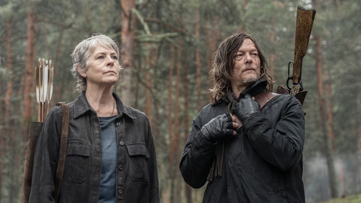 Norman Reedus as Daryl Dixon, Melissa McBride as Carol Peletier - The Walking Dead: Daryl Dixon season 3
