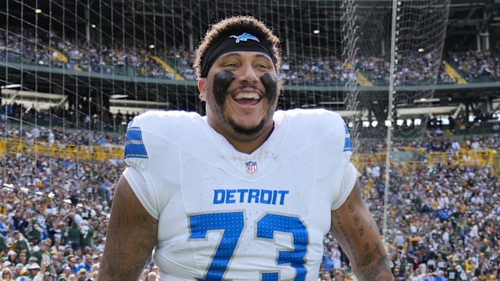 Detroit Lions guard Christian Mahogany (73).
