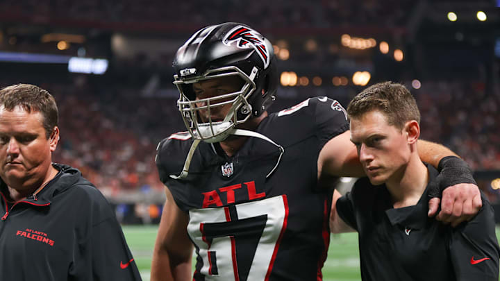 Atlanta Falcons center Drew Dalman missed eight games in 2024 with an ankle injury. Atlanta Falcons center Drew Dalman missed eight games in 2024 with an ankle injury.