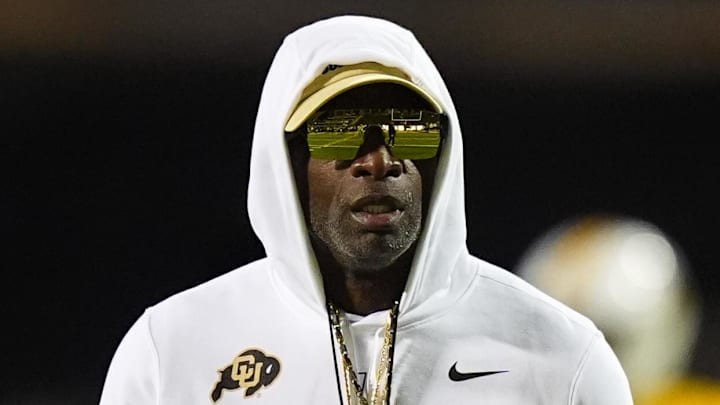 Sep 20, 2025; Boulder, Colorado, USA; Colorado Buffaloes head coach Deion Sanders before the game against the Wyoming Cowboys at Folsom Field.