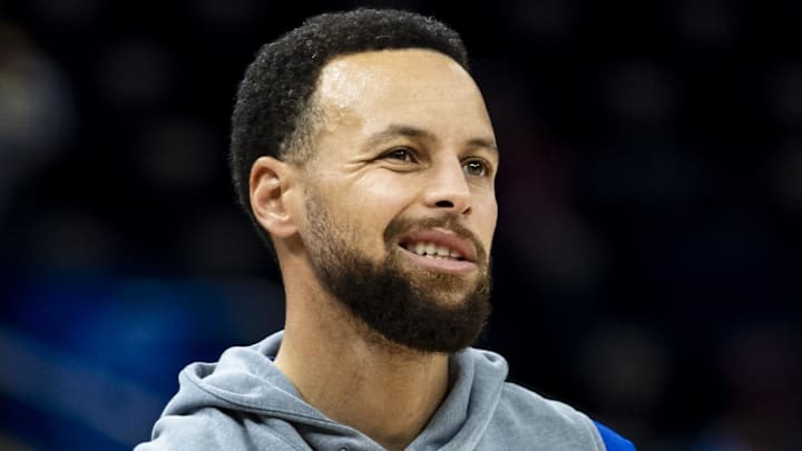 Jan 17, 2026; San Francisco, California, USA; Golden State Warriors guard Stephen Curry (30) reacts during warmups before the game against the Charlotte Hornets at Chase Center. Mandatory Credit: John Hefti-Imagn Images Jan 17, 2026; San Francisco, California, USA; Golden State Warriors guard Stephen Curry (30) reacts during warmups before the game against the Charlotte Hornets at Chase Center. Mandatory Credit: John Hefti-Imagn Images