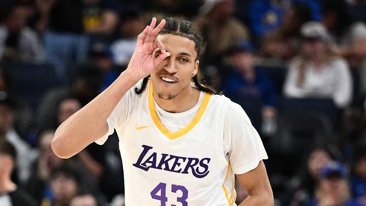 Cameron Carr #43 of the Los Angeles Lakers reacts after making a three-point shot. (Photo by Thien-An Truong/Getty Images) Cameron Carr #43 of the Los Angeles Lakers reacts after making a three-point shot. (Photo by Thien-An Truong/Getty Images)