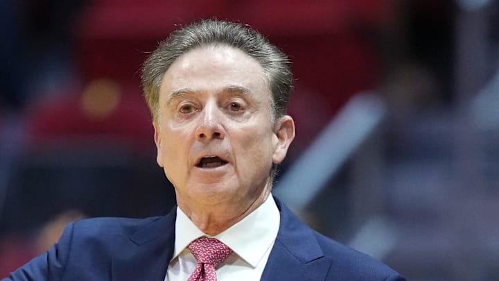 Mar 22, 2026; San Diego, CA, USA; St. John's Red Storm head coach Rick Pitino looks on in the first half against the Kansas Jayhawks during a second round game of the men's 2026 NCAA Tournament at Viejas Arena. Mandatory Credit: Kirby Lee-Imagn Images Mar 22, 2026; San Diego, CA, USA; St. John's Red Storm head coach Rick Pitino looks on in the first half against the Kansas Jayhawks during a second round game of the men's 2026 NCAA Tournament at Viejas Arena. Mandatory Credit: Kirby Lee-Imagn Images