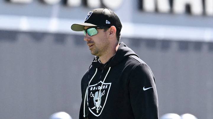 May 28, 2026; Henderson, NV, USA; Las Vegas Raiders head coach Klint Kubiak looks on during organized team activities at Intermountain Health Performance Center. Mandatory Credit: Candice Ward-Imagn Images May 28, 2026; Henderson, NV, USA; Las Vegas Raiders head coach Klint Kubiak looks on during organized team activities at Intermountain Health Performance Center. Mandatory Credit: Candice Ward-Imagn Images