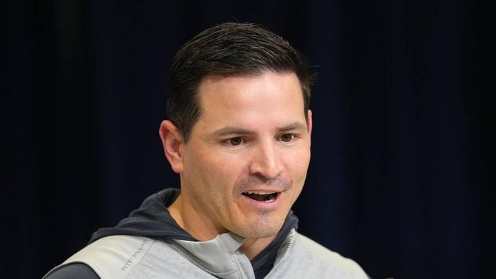 Seattle Seahawks coach Mike Macdonald speaks to the media