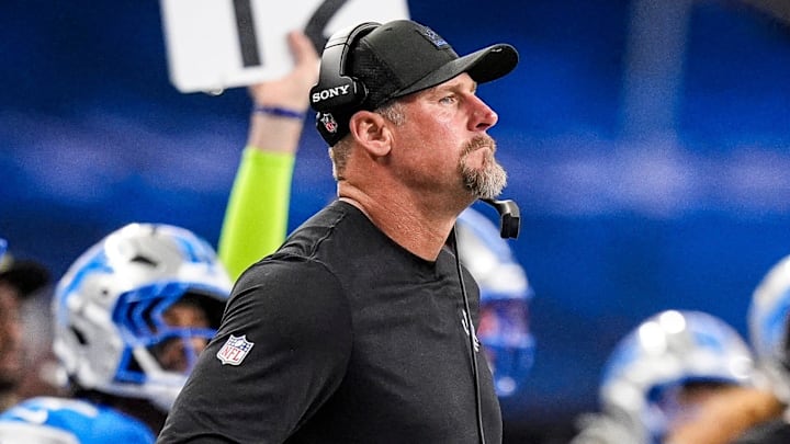 Detroit Lions coach Dan Campbell watches a play against the Minnesota Vikings during the second half at Ford Field in Detroit on Sunday, Nov. 2, 2025.