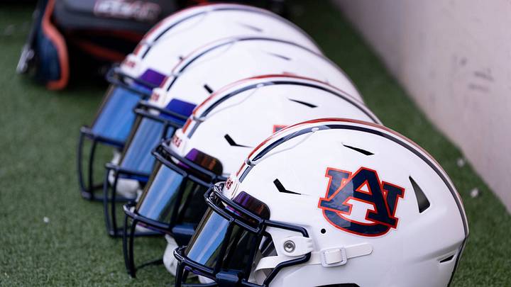 Auburn Tigers helmets during the first day of football practice at the Woltosz Football Performance Center in Auburn, Ala. on Wednesday, Aug. 5, 2026. Auburn Tigers helmets during the first day of football practice at the Woltosz Football Performance Center in Auburn, Ala. on Wednesday, Aug. 5, 2026.