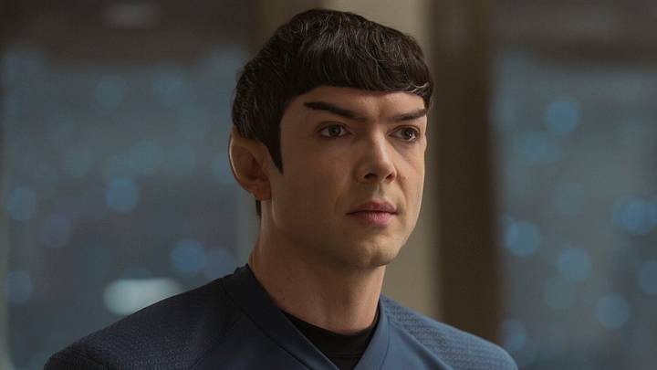 Ethan Peck as Spock in season 4, episode 2, of Star Trek: Strange New Worlds streaming on Paramount+, 2026. Photo Credit: Jan Thijs/Paramount+