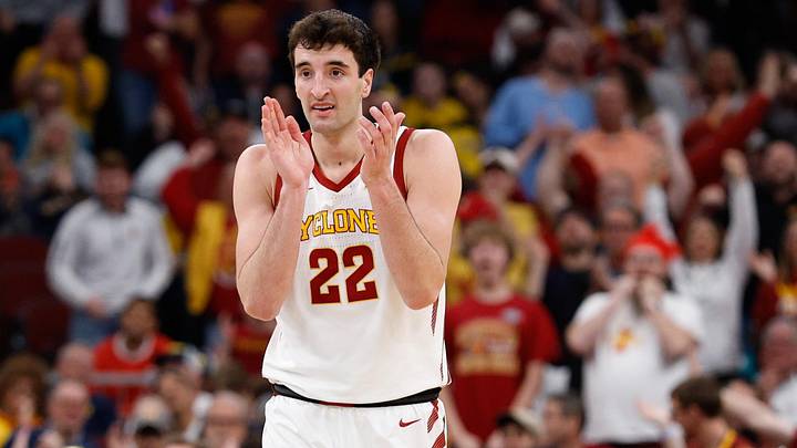 Mar 27, 2026; Chicago, IL, USA; Iowa State Cyclones forward Milan Momcilovic (22) reacts in the first half against the Tennessee Volunteers during a Sweet Sixteen game of the Midwest Regional of the men's 2026 NCAA Tournament at United Center. Mar 27, 2026; Chicago, IL, USA; Iowa State Cyclones forward Milan Momcilovic (22) reacts in the first half against the Tennessee Volunteers during a Sweet Sixteen game of the Midwest Regional of the men's 2026 NCAA Tournament at United Center.