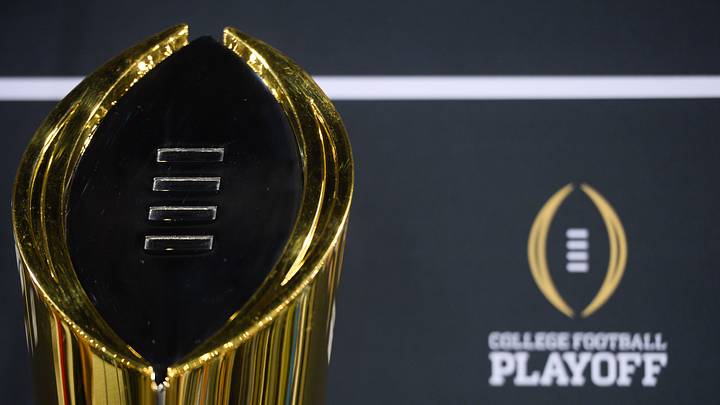 Jan 9, 2016; Phoenix, AZ, USA; General view of the college football playoff trophy during media day at Phoenix Convention Center. Mandatory Credit: Joe Camporeale-USA TODAY Sports