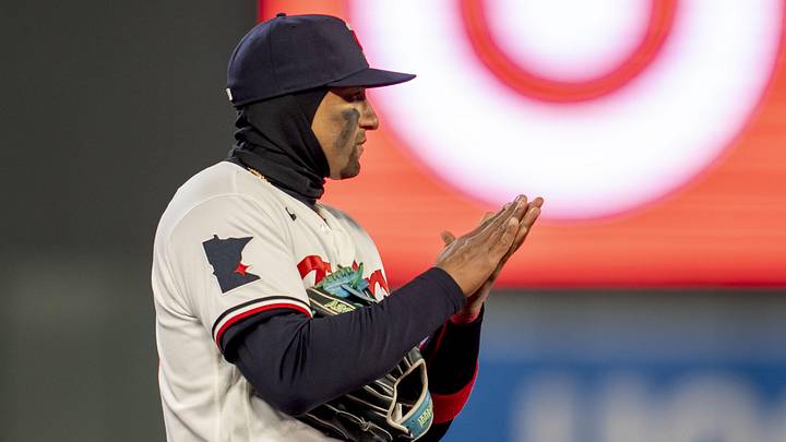 Apr 6, 2026; Minneapolis, Minnesota, USA; Minnesota Twins third baseman Royce Lewis (23) warms his hands up up against the Detroit Tigers in the fifth inning at Target Field. Mandatory Credit: Jesse Johnson-Imagn Images Apr 6, 2026; Minneapolis, Minnesota, USA; Minnesota Twins third baseman Royce Lewis (23) warms his hands up up against the Detroit Tigers in the fifth inning at Target Field. Mandatory Credit: Jesse Johnson-Imagn Images
