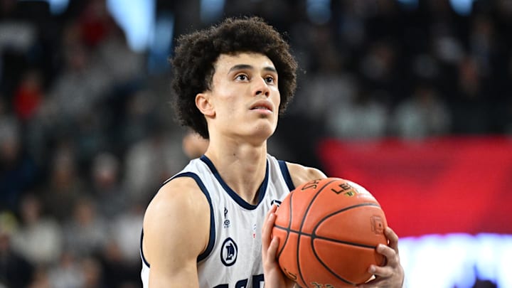 [US, Mexico & Canada customers only] Feb 14, 2025 Caen, FRANCE; St Quentin point guard Nolan Traore in action during a LNB Pro A Leaders Cup match. Mandatory Credit: Franck Faugere/Presse Sports via Imagn Images