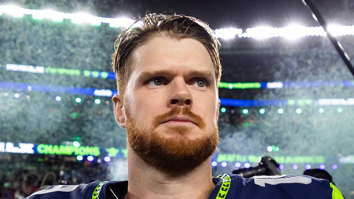 Seattle Seahawks quarterback Sam Darnold after Super Bowl LX