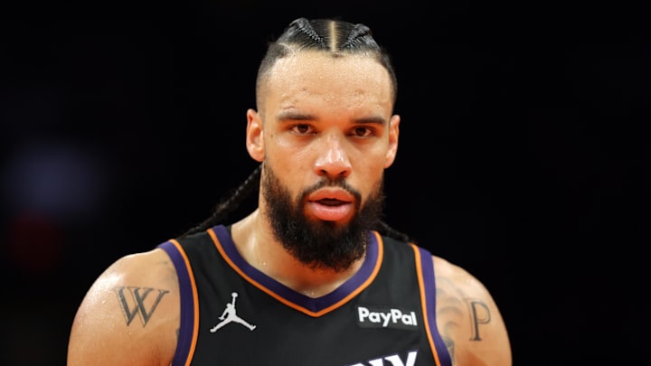 Nov 21, 2025; Phoenix, Arizona, USA; Phoenix Suns forward Dillon Brooks (3) against the Minnesota Timberwolves during an NBA Cup game at Mortgage Matchup Center. Mandatory Credit: Mark J. Rebilas-Imagn Images Nov 21, 2025; Phoenix, Arizona, USA; Phoenix Suns forward Dillon Brooks (3) against the Minnesota Timberwolves during an NBA Cup game at Mortgage Matchup Center. Mandatory Credit: Mark J. Rebilas-Imagn Images