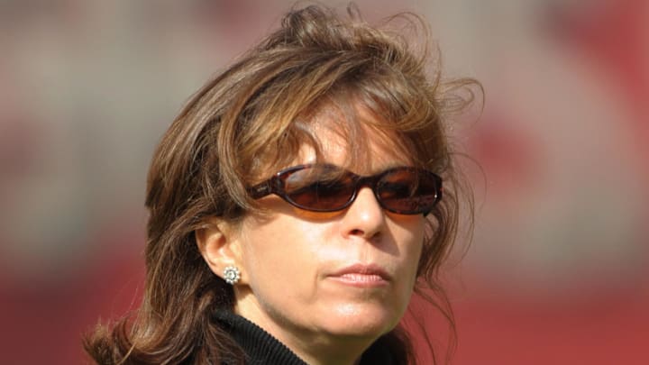 Aug 20, 2011; San Francisco, CA, USA; Oakland Raiders chief executive officer Amy Trask attends the game against the San Francsico 49ers at Candlestick Park. Mandatory Credit: Kirby Lee/Image of Sport-Imagn Images