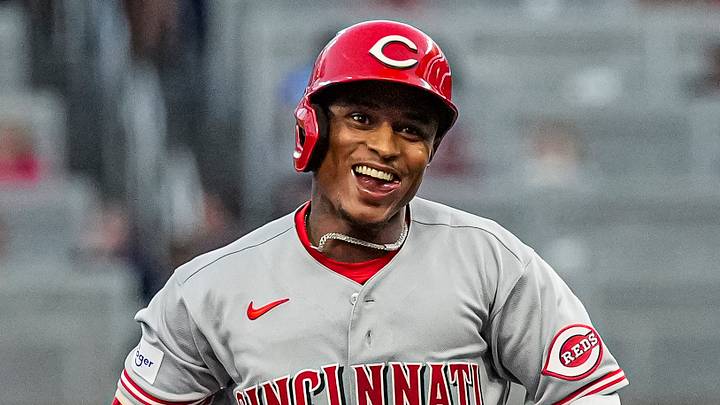Cincinnati Reds center fielder Carlos Jorge (38) reacts