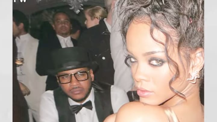Carmelo Anthony and Rihanna at a Met Gala afterparty.