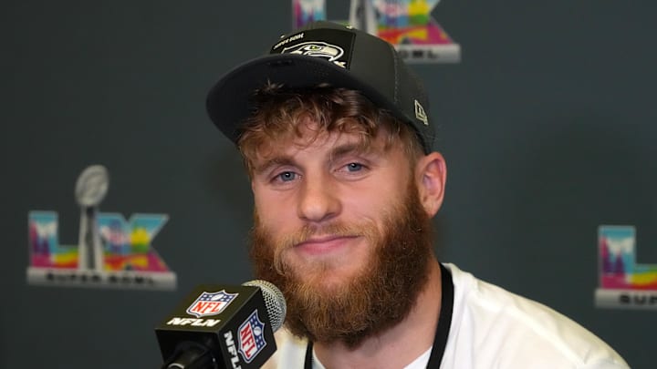 Seattle Seahawks wide receiver Cooper Kupp (10) speaks to the media.