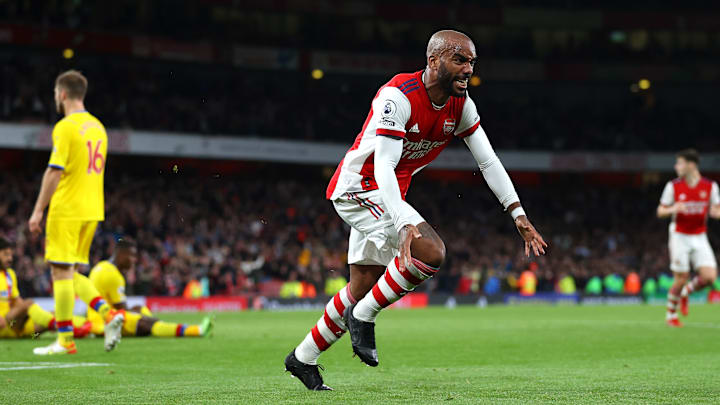 Lacazette bejubelt seinen Last-Minute-Treffer gegen Crystal Palace