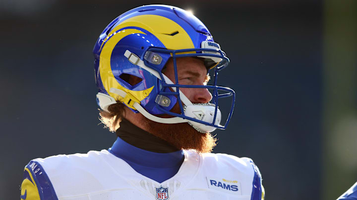 Jan 25, 2026; Seattle, WA, USA; Los Angeles Rams long snapper Jake McQuaide (44) looks on before the 2026 NFC Championship Game against the Seattle Seahawks at Lumen Field. Mandatory Credit: Kevin Ng-Imagn Images
