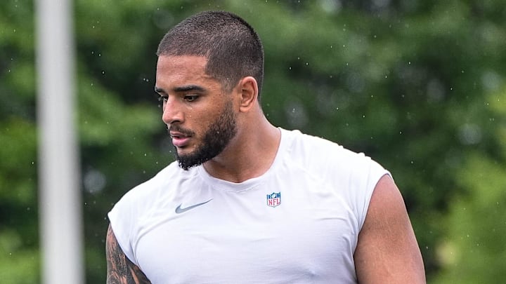 Detroit Lions rookie defensive end Ahmed Hassanein.