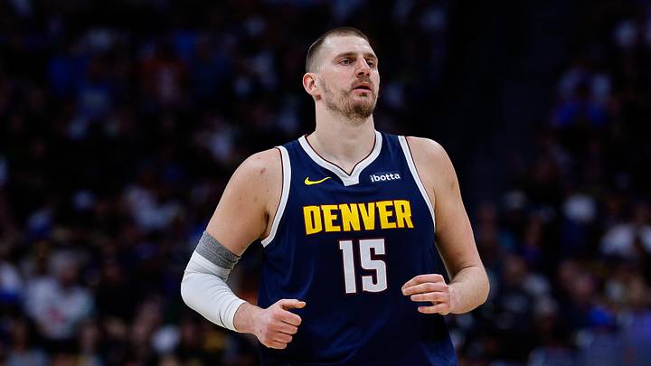 Mar 25, 2026; Denver, Colorado, USA; Denver Nuggets center Nikola Jokic (15) in the second quarter against the Dallas Mavericks at Ball Arena.
