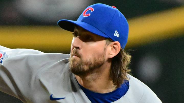 Aug 24, 2026; Phoenix, Arizona, USA;  Chicago Cubs pitcher Kevin Gausman (12) throws in the first inning against the Arizona Diamondbacks at Chase Field.  Mandatory Credit: Matt Kartozian-Imagn Images