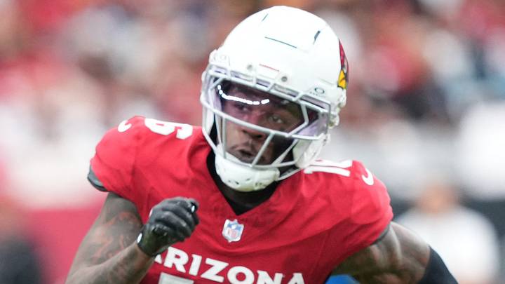 Sep 14, 2025; Glendale, Arizona, USA; Carolina Panthers wide receiver Tetairoa McMillan (4) runs with the ball during the first quarter against Arizona Cardinals cornerback Max Melton (16) at State Farm Stadium. Mandatory Credit: Joe Camporeale-Imagn Images Sep 14, 2025; Glendale, Arizona, USA; Carolina Panthers wide receiver Tetairoa McMillan (4) runs with the ball during the first quarter against Arizona Cardinals cornerback Max Melton (16) at State Farm Stadium. Mandatory Credit: Joe Camporeale-Imagn Images