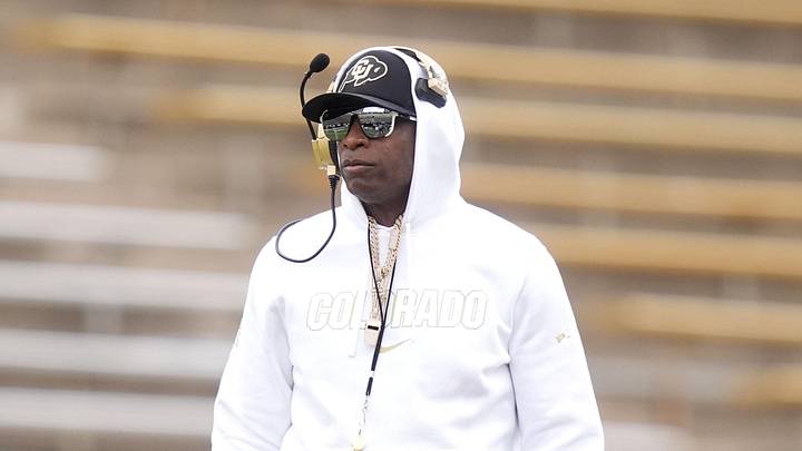 Apr 11, 2026; Boulder, CO, USA; Colorado Buffaloes head coach Deion Sanders during the spring game at Folsom Field. Mandatory Credit: Ron Chenoy-Imagn Images Apr 11, 2026; Boulder, CO, USA; Colorado Buffaloes head coach Deion Sanders during the spring game at Folsom Field. Mandatory Credit: Ron Chenoy-Imagn Images