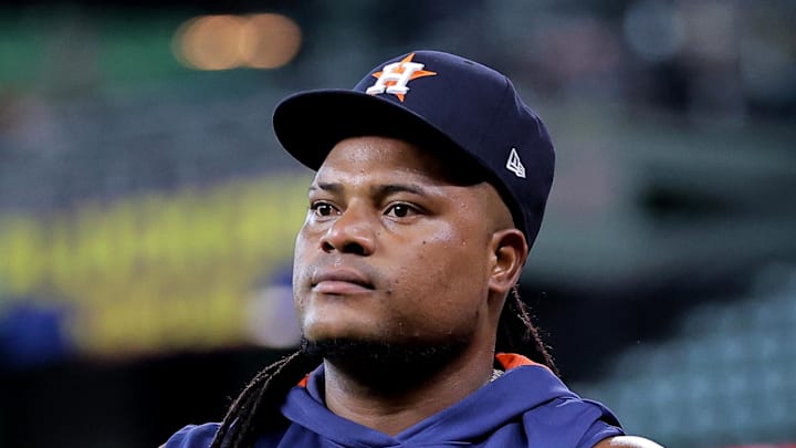 Houston Astros starting pitcher Framber Valdez (59) on August 16, 2025
