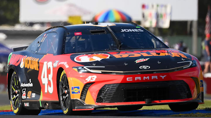 Sep 15, 2024; Watkins Glen, New York, USA; NASCAR Cup Series driver Erik Jones (43) during the Go Bowling at The Glen at Watkins Glen International.
