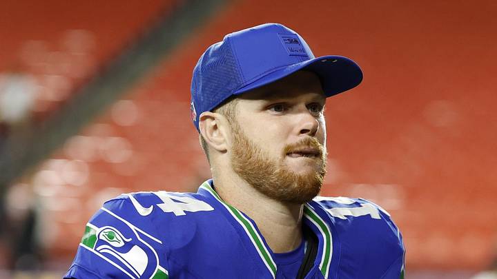 Seattle Seahawks quarterback Sam Darnold leaves the field after the win against the Washington Commanders. Seattle Seahawks quarterback Sam Darnold leaves the field after the win against the Washington Commanders.
