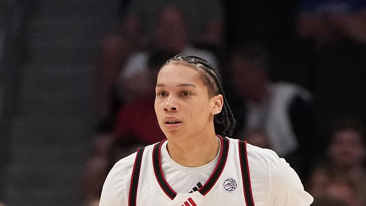Mar 11, 2026; Charlotte, NC, USA; NC State Wolfpack guard Matt Able (3) brings the ball up the court in the second half at Spectrum Center. Mandatory Credit: Bob Donnan-Imagn Images Mar 11, 2026; Charlotte, NC, USA; NC State Wolfpack guard Matt Able (3) brings the ball up the court in the second half at Spectrum Center. Mandatory Credit: Bob Donnan-Imagn Images