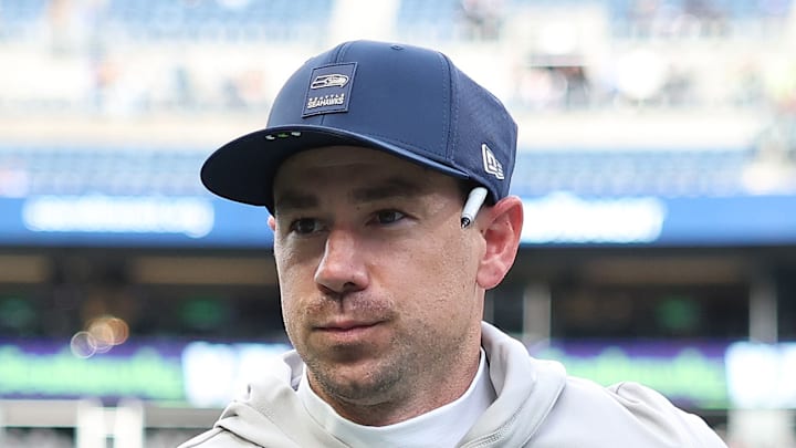 Klint Kubiak of the Seattle Seahawks runs onto the field