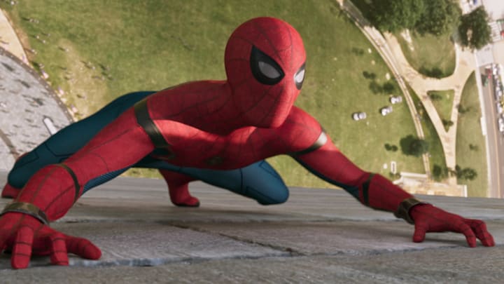 Spider-Man climbs the Washington Monument in Columbia Pictures' SPIDER-MAN: ™: HOMECOMING.