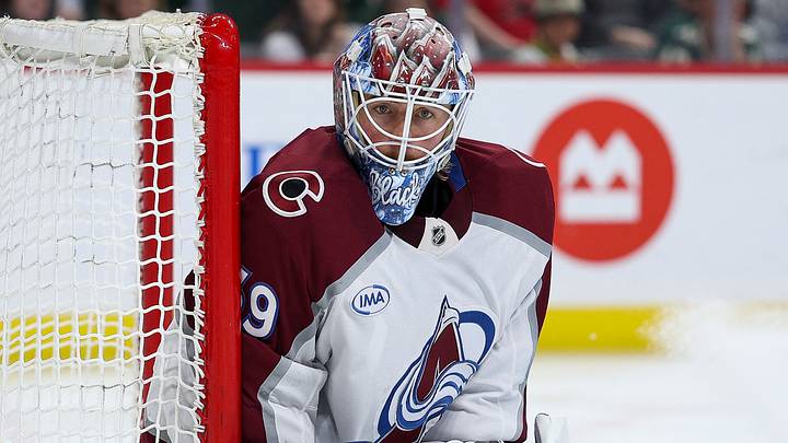 May 11, 2026; Saint Paul, Minnesota, USA; Colorado Avalanche goaltender MacKenzie Blackwood (39) defends his net against the Minnesota Wildduring the second period in game four of the second round of the 2026 Stanley Cup Playoffs at Grand Casino Arena. Mandatory Credit: Matt Krohn-Imagn Images
