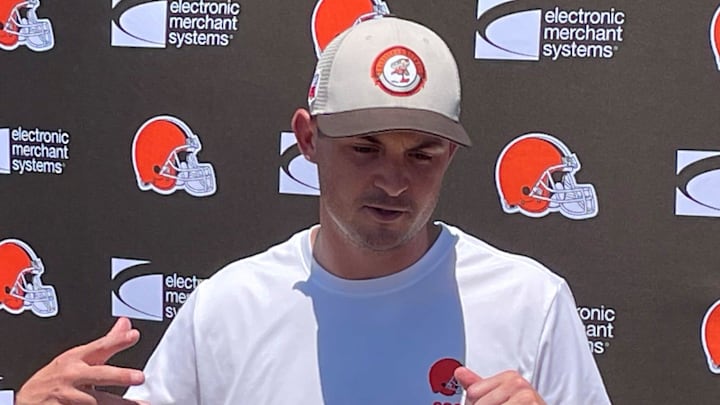 Cleveland Browns pass game specialist and tight ends coach Tommy Rees addresses media June 13 during mandatory minicamp at team headquarters in Berea, Ohio. Cleveland Browns pass game specialist and tight ends coach Tommy Rees addresses media June 13 during mandatory minicamp at team headquarters in Berea, Ohio.