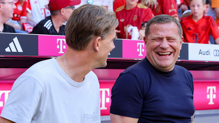 Max Eberl (r.) und Christoph Freund haben gut Lachen