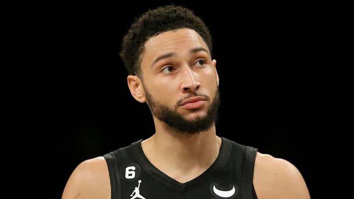 Brooklyn Nets guard Ben Simmons (10) reacts  (Mandatory Credit: Brad Penner-USA TODAY Sports)