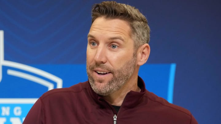 Washington Commanders general manager Adam Peters Mandatory Credit: Kirby Lee-Imagn Images