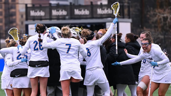Pitt Panthers Lacrosse Celebrates a 17-10 Win over No. 13 Duke at Highmark Stadium on Feb. 12, 2026