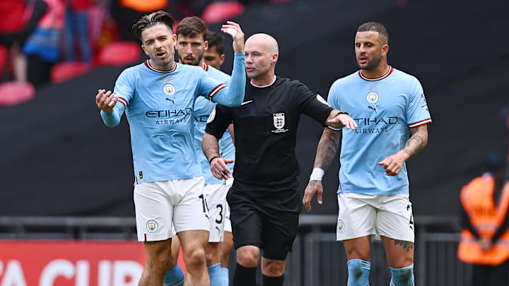 Jack Grealish was not happy with Paul Tierney's decision