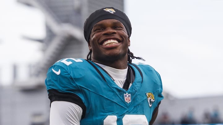 Aug 9, 2025; Jacksonville, Florida, USA; Jacksonville Jaguars wide receiver Travis Hunter (12) before the game against the Pittsburgh Steelers at EverBank Stadium. Mandatory Credit: Morgan Tencza-Imagn Images Aug 9, 2025; Jacksonville, Florida, USA; Jacksonville Jaguars wide receiver Travis Hunter (12) before the game against the Pittsburgh Steelers at EverBank Stadium. Mandatory Credit: Morgan Tencza-Imagn Images