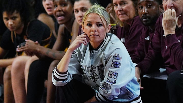 Arizona State Sun Devils head coach Molly Miller watches from the bench during the fourth quarter against Iowa State in the Big-12 women’s basketball at Hilton Coliseum on Feb. 18, 2026, in Ames, Iowa