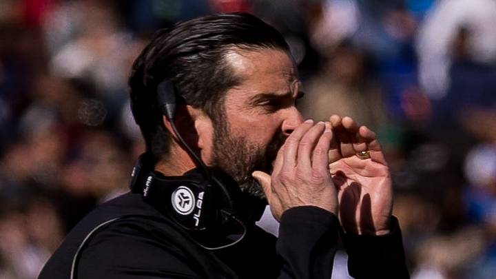 Manny Diaz, head football coach at Duke, shouts during the Tony the Tiger Sun Bowl against Arizona State at Sun Bowl Stadium in El Paso, Texas, on Wednesday, Dec. 31, 2025.