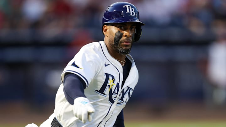 May 6, 2025; Tampa, Florida, USA; Tampa Bay Rays designated hitter Yandy Diaz (2) runs the bases after hitting a two run home run against the Philadelphia Phillies in the fourth inning at George M. Steinbrenner Field` May 6, 2025; Tampa, Florida, USA; Tampa Bay Rays designated hitter Yandy Diaz (2) runs the bases after hitting a two run home run against the Philadelphia Phillies in the fourth inning at George M. Steinbrenner Field`