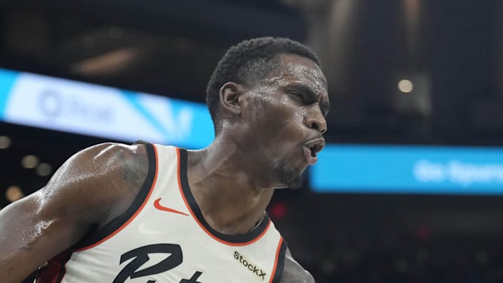 Feb 21, 2025; Austin, Texas, USA; Detroit Pistons center Jalen Duren (0) reacts after dunking during the second half against the San Antonio Spurs at Moody Center. Mandatory Credit: Scott Wachter-Imagn Images
