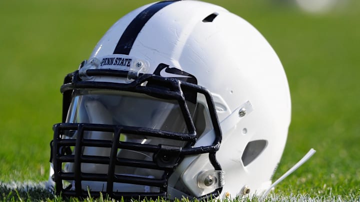 Nov 16, 2013; University Park, PA, USA; General view of a Penn State Nittany Lions helmet prior to the game against the Purdue Boilermakers at Beaver Stadium. Nov 16, 2013; University Park, PA, USA; General view of a Penn State Nittany Lions helmet prior to the game against the Purdue Boilermakers at Beaver Stadium.