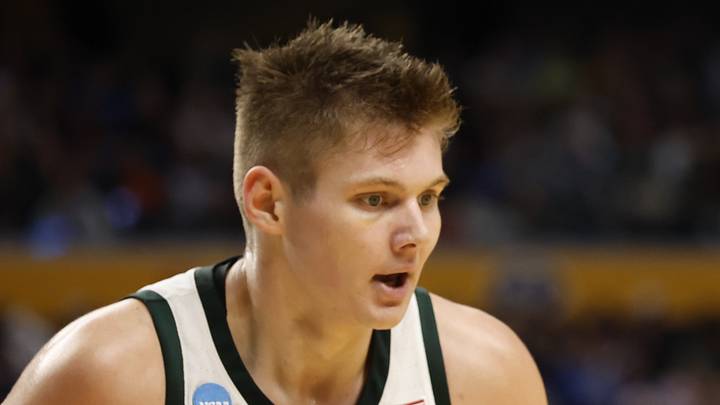 Michigan State's Jaxon Kohler looks on during a game against North Dakota State during the first round of the NCAA Tournament at the KeyBank Center on Thursday, March 19, 2026. Michigan State's Jaxon Kohler looks on during a game against North Dakota State during the first round of the NCAA Tournament at the KeyBank Center on Thursday, March 19, 2026.